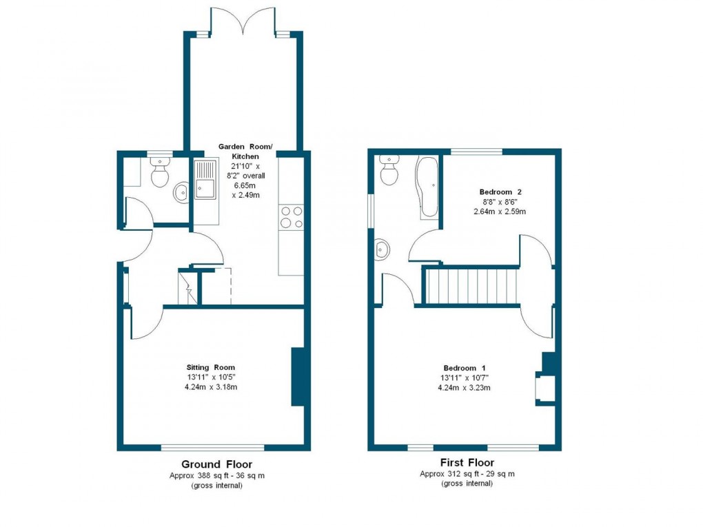 Floorplan for Immaculate Two Bedroom Home