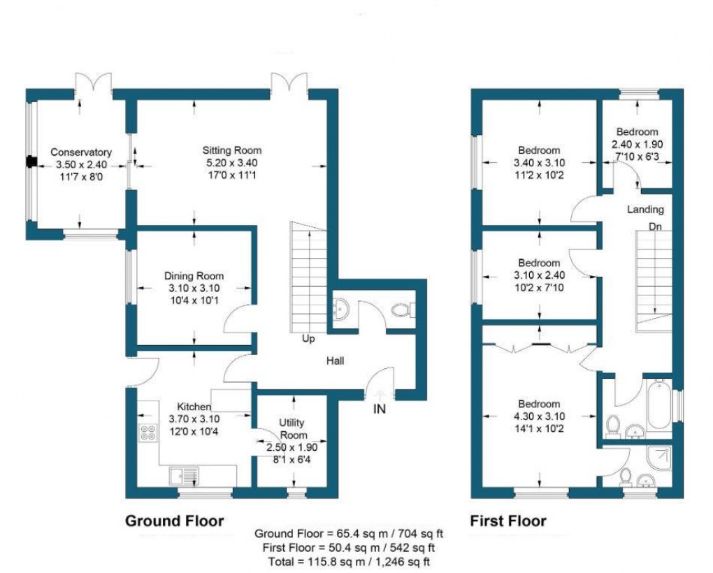 Floorplan for Four Bedroom Detached Wendover