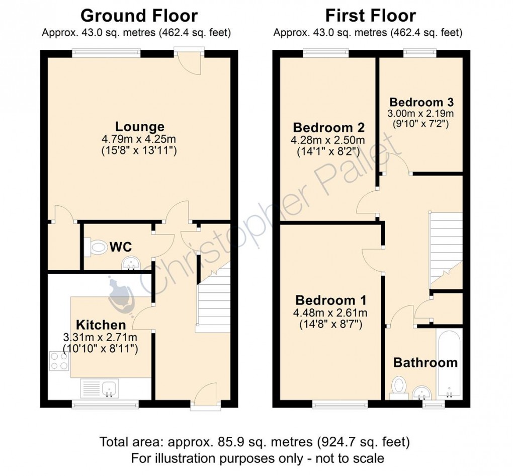 Floorplan for Chapel Drive, Aston Clinton