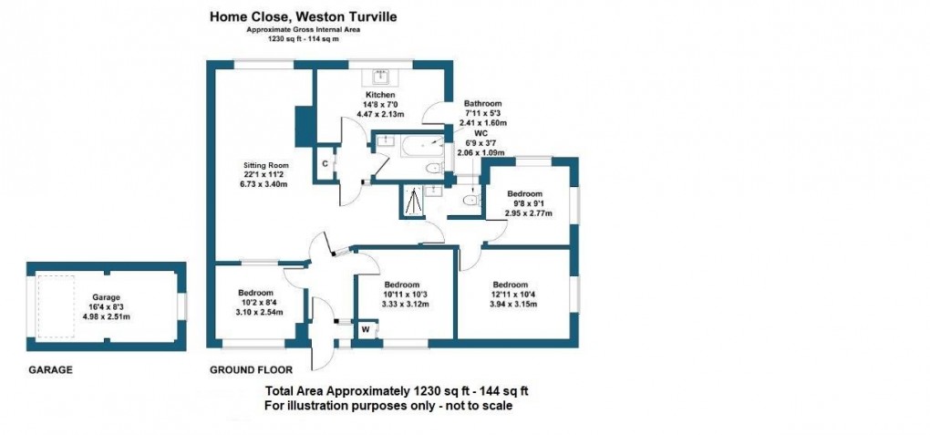 Floorplan for Home Close, Weston Turville, Aylesbury