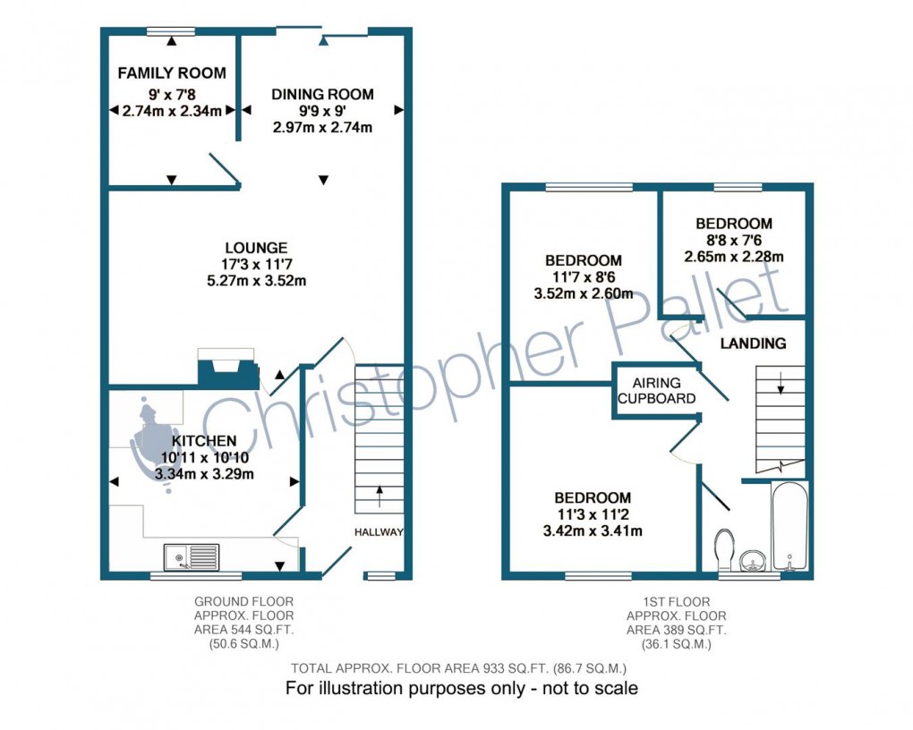 Floorplan for Extended 3 Bedroom Family Home