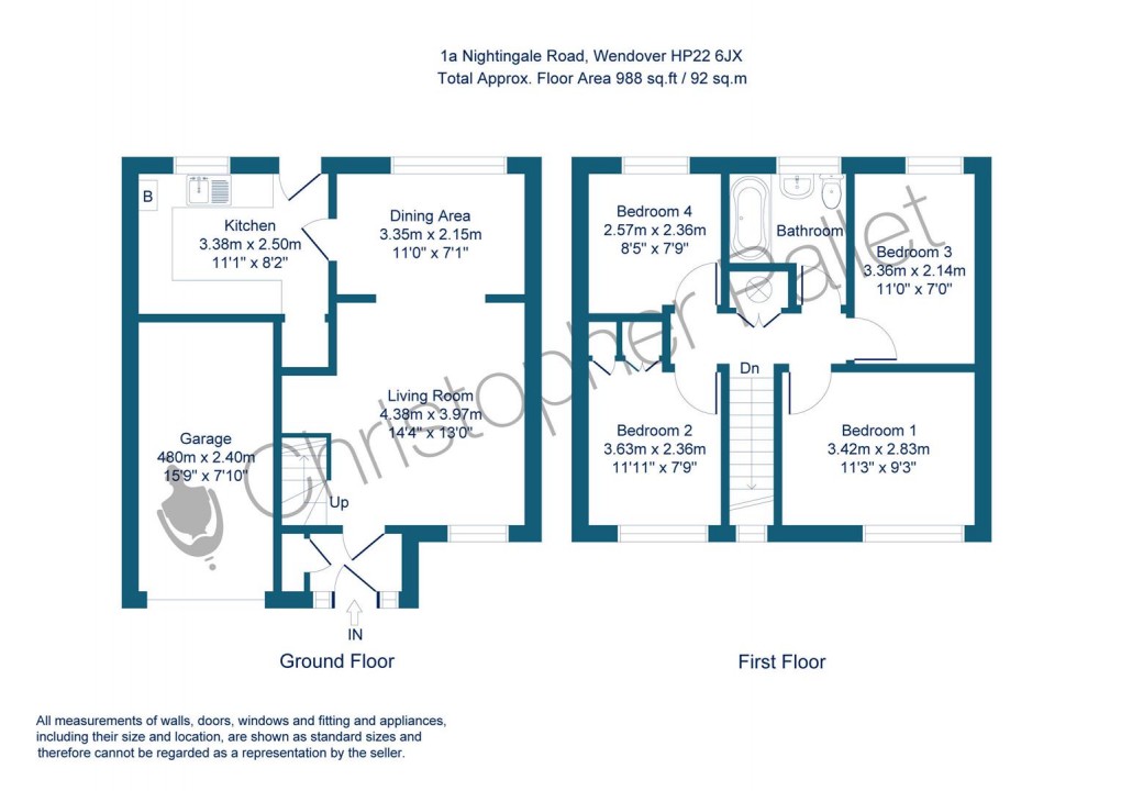 Floorplan for Four bedroom Semi Detached, Wendover