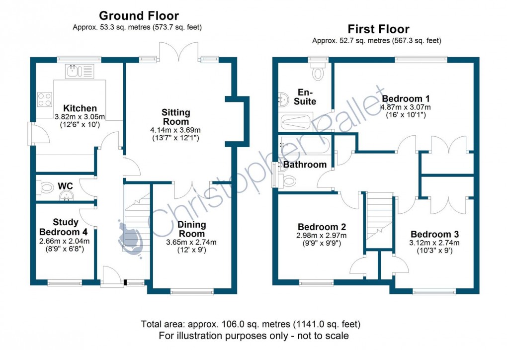 Floorplan for The Glebe, Weston Turville