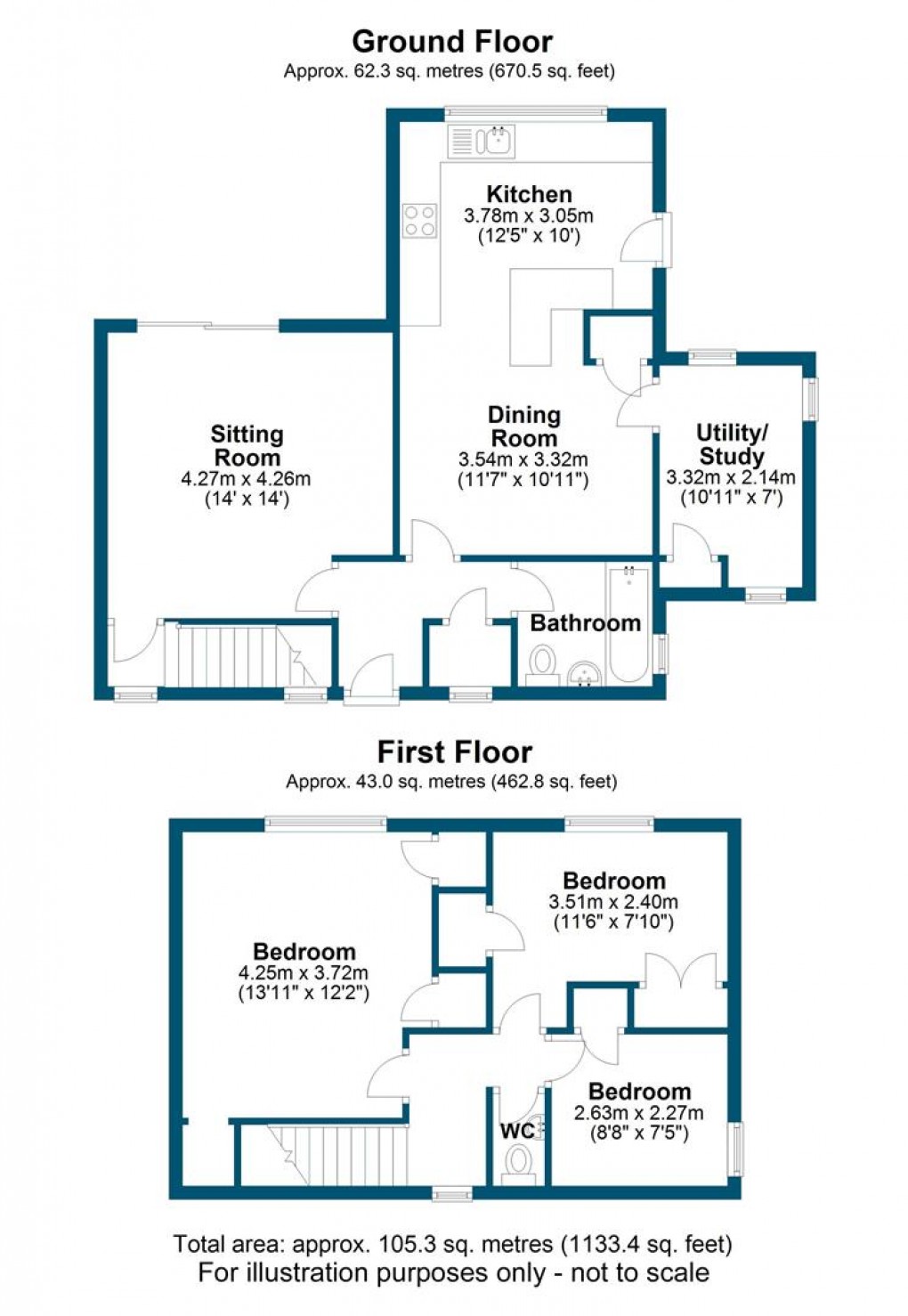 Floorplan for Walton Place, Weston Turville