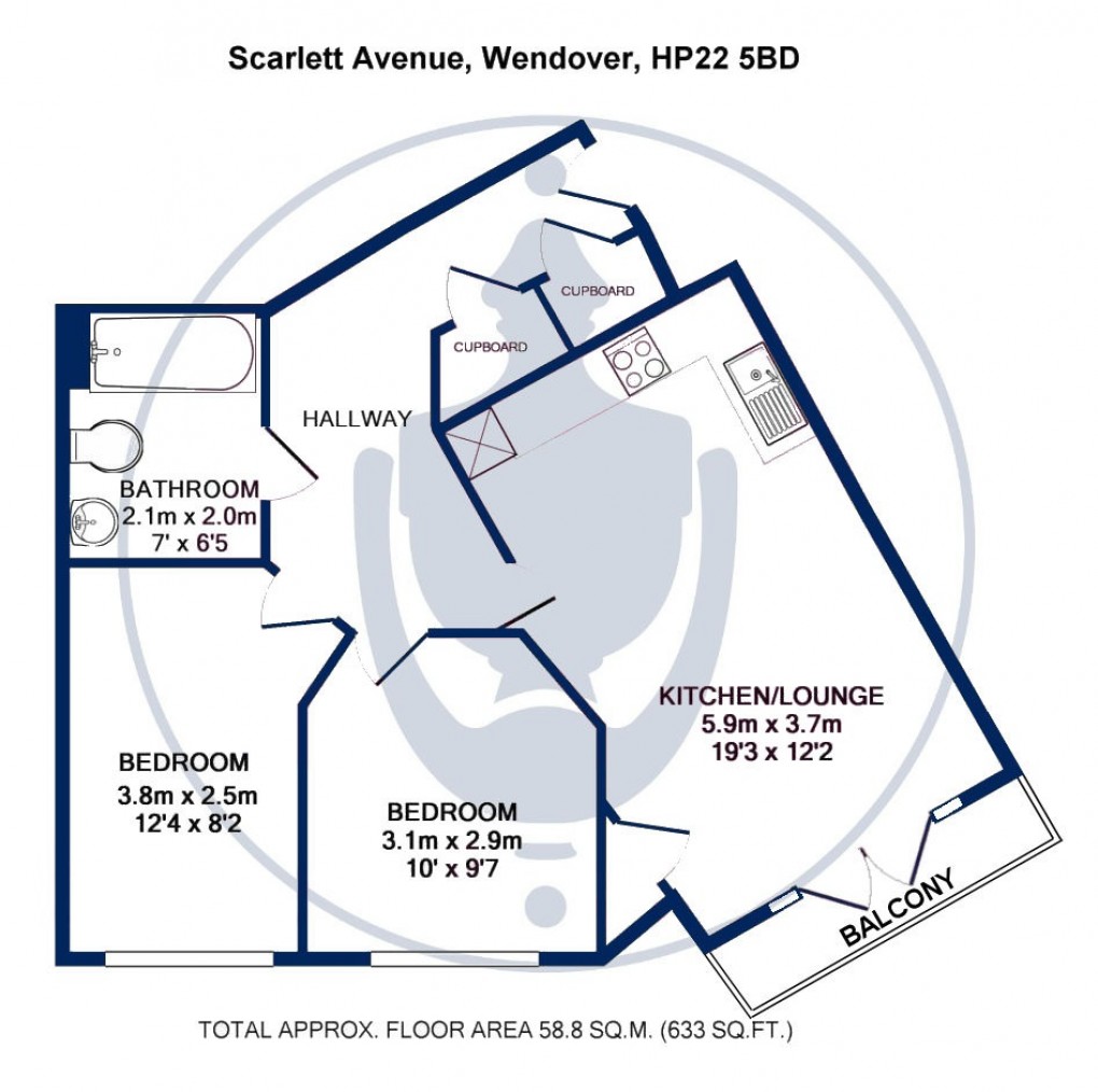 Floorplan for No Upper Chain - Princes Mary Gate, Wendover