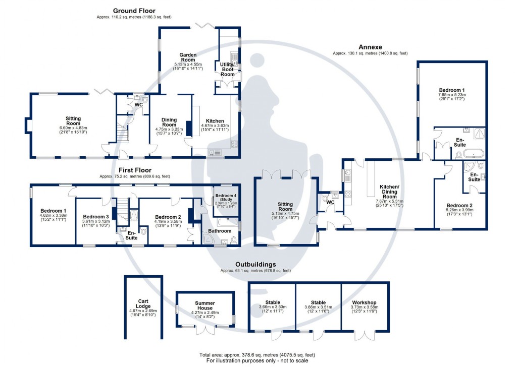 Floorplan for A 17th Century Farmhouse with Annexe, Stables & 5 AcresFarm - North Marston